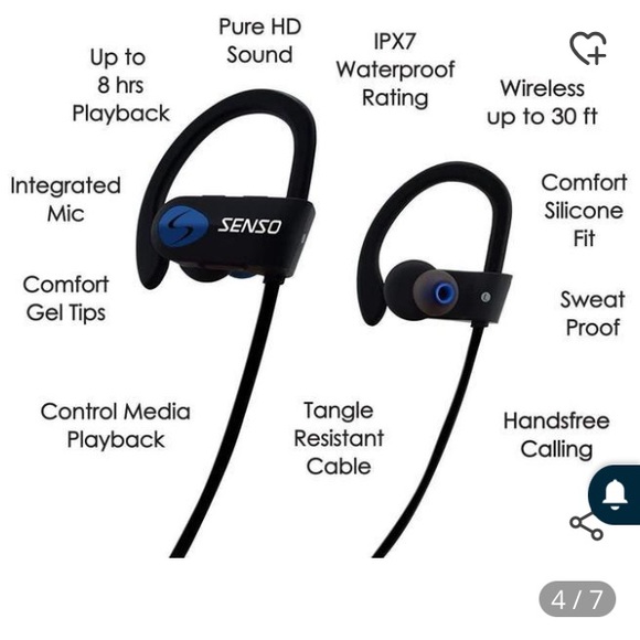 Senso ActivBuds S-250 Wireless Sport Headphones - Picture 1 of 14